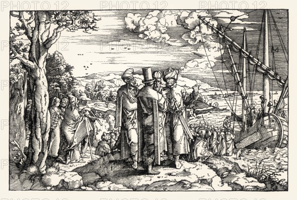 Christ's sermon on the ship, 16th century, by Jan Swart van Groningen, facsimile of the 19th