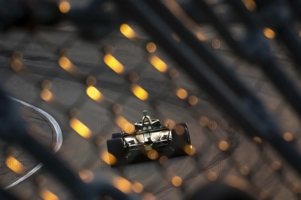 NTT INDYCAR SERIES driver, LINUS LUNDQVIST (R) (8) of Stockholm, Sweden races through the turns