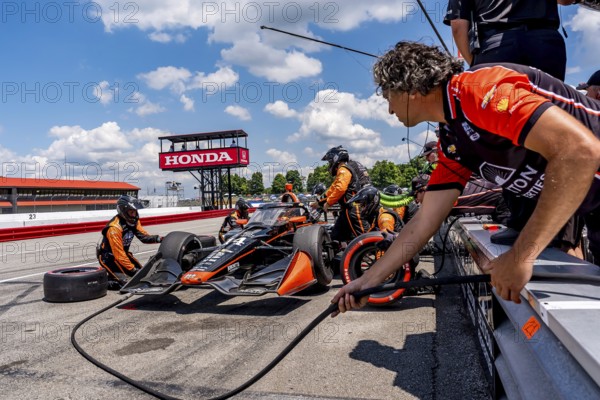 SANTINO FERRUCCI (14) of Woodbury, Connecticut comes down pit road for service during the Honda
