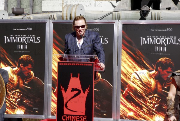 HOLLYWOOD, CA - OCTOBER 31, 2011: Mickey Rourke Hand And Footprint Ceremony held at Grauman's