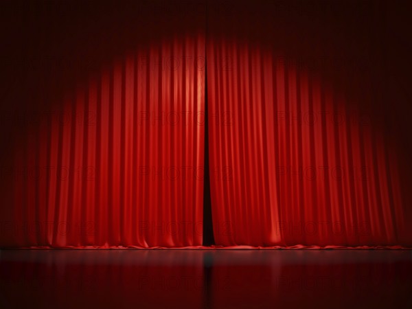 A typical stage curtain background 3D illustration