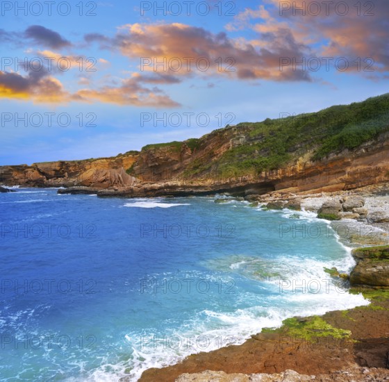Antromero beach of Cristales with glass stones in Asturias of Spain