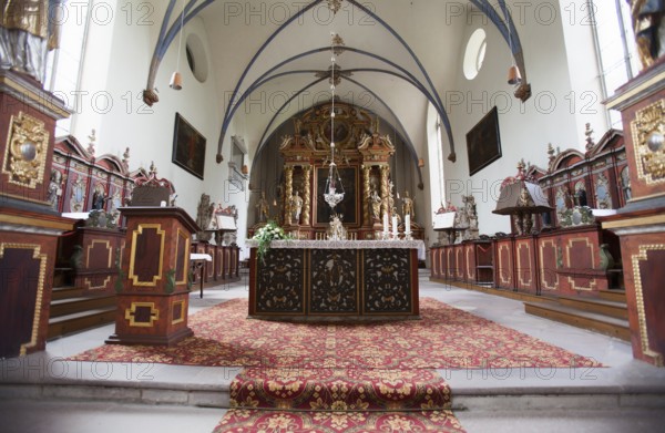 The abbey church, St. Stephanus and St. Vitus, Abbey Castle Corvey in Hoexter, Weserbergland, North