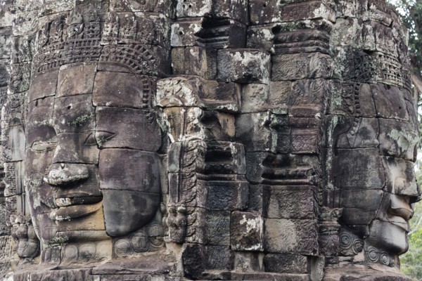 Buddhist gatekeepers, mystical, enchanted, close-ups, Khmer Kingdom, Theravada Buddhism, Unesco