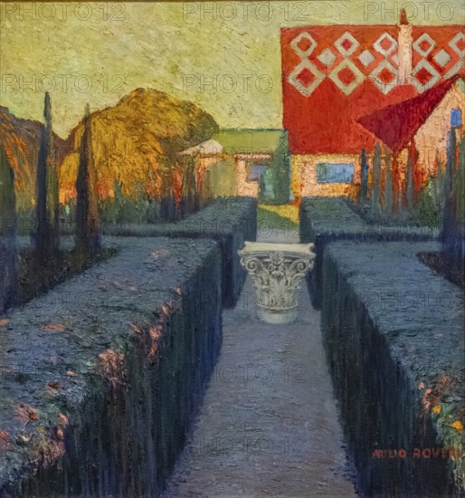My home, Atilio Boveri, 1925, oil on table, pollensa museum, Majorca, Balearic Islands, Spain,