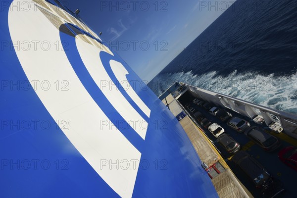 A car ferry of the GNV shipping company on its way from Palermo / Sicily shortly in front of