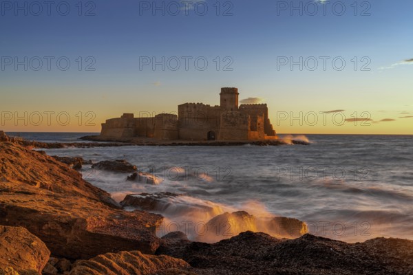 Le Castella, Italy, 11 December, 2023: view of the Le Castella fortress in Isola di Capo Rizzuto at