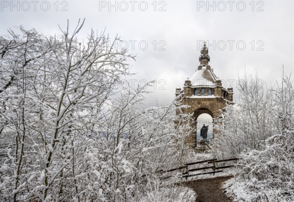 Porta Westfalica, Kaiser Wilhelm monument, built between 1892 and 1896 by Bruno Schmitz. View from