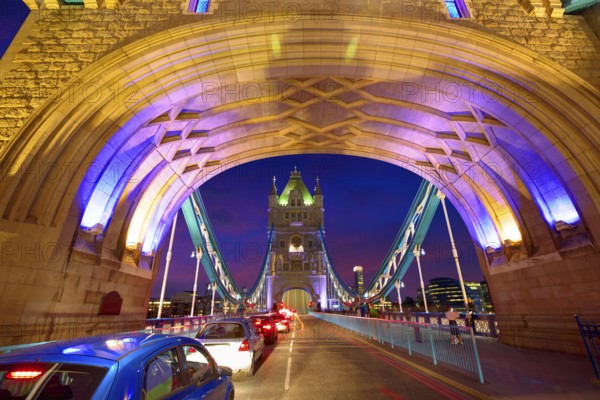 London Tower Bridge sunset on Thames river in England