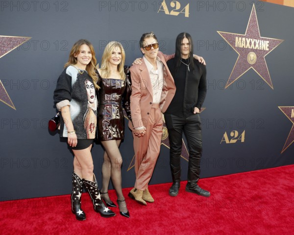 Sosie Bacon, Kyra Sedgwick, Kevin Bacon and Travis Bacon at the Los Angeles premiere of 'MaXXXine'