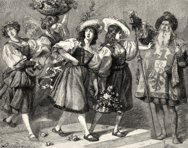 Garden-Girls of Florence, Florentine carnival, accompanied by mandolins, Faust II, first act, by