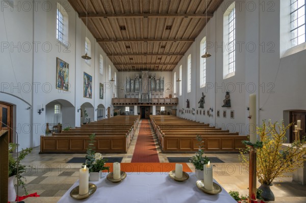 The organ loft, St Mary's is the Catholic parish church, its patron saint is Mary, Queen of
