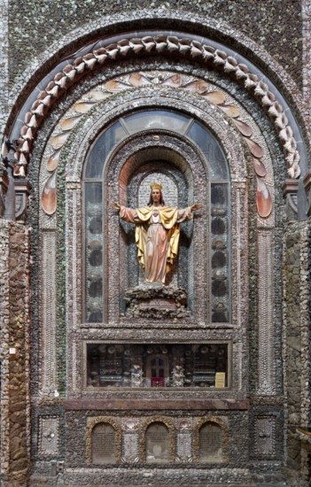 Pilgrimage church of St Nicholas, wall panelling made of shells and rock crystal, reliquary, St.,