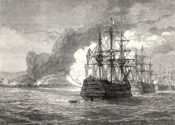 Burning of Roseau, 1805, Commonwealth of Dominica, From British Battles on Land and Sea by James