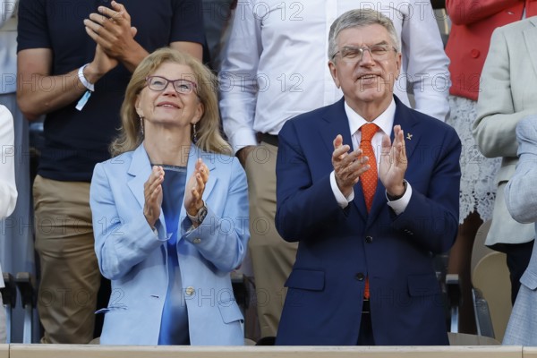 IOC President Thomas Bach and his wife Claudia at the 2024 French Open, Roland Garros, Paris,