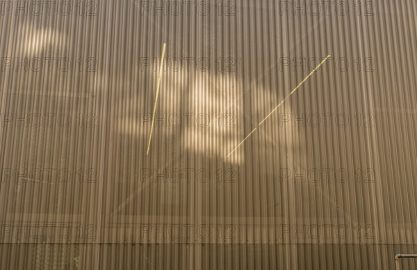 Seoul, South Korea, March 8, 2019: Low angle view of exterior wall made of corrugated see-through