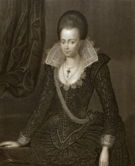 Lady Arbella Stuart or Arabella Stewart, 1575-1615, an English noblewoman, considered a possible