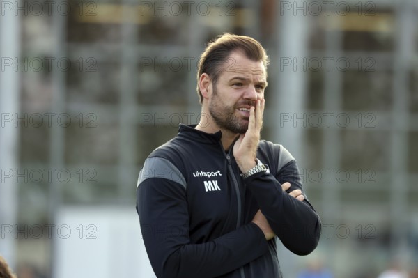 Mario Klotz (head coach FC 08 Villingen) watches his team's match in the SBFV Cup round of 16