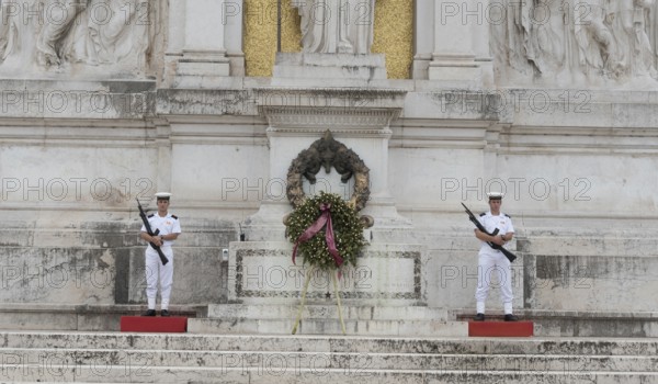 Rome, Italy, October 01 2017: Soldiers at Victor Emmanuel II historic monument, Monumento Nazionale
