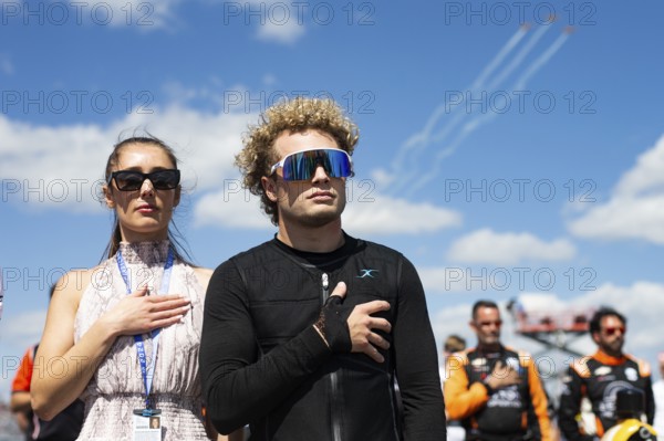 SANTINO FERRUCCI (14) USA of Woodbury, Connecticut stands for the national anthem prior to the