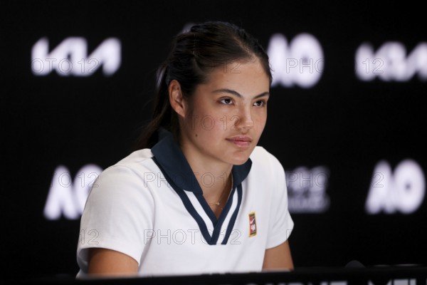MELBOURNE, AUSTRALIA - JANUARY 10: Emma Radacanu of Great Britain during a press conference ahead