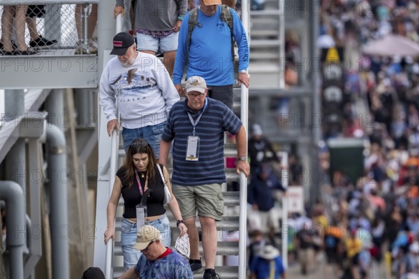 Fans depart the Indianapolis Motor Speedway after seeing JOSEF NEWGARDEN (2) of Nashville,