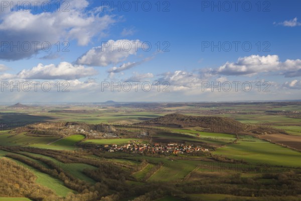 View from the top of Oblik hill. Autumn scenery in Central Bohemian Highlands, Czech Republic,