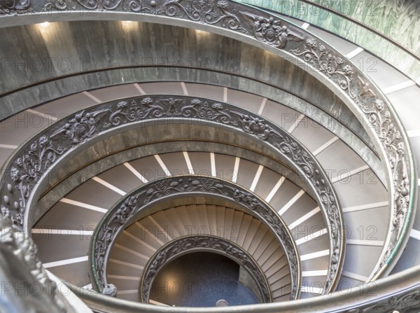ROME, ITALY - CIRCA SEPTEMBER 2020: the famous spiral staircase with double helix. Vatican Museum,