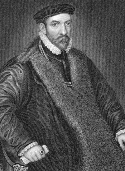 Nicholas Bacon (1510-1579) on engraving from 1838. English politician and father of the philosopher