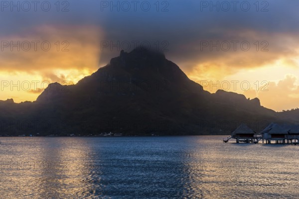 Bora Bora Island, French Polynesia. Web banner in panoramic view this amazing Beach