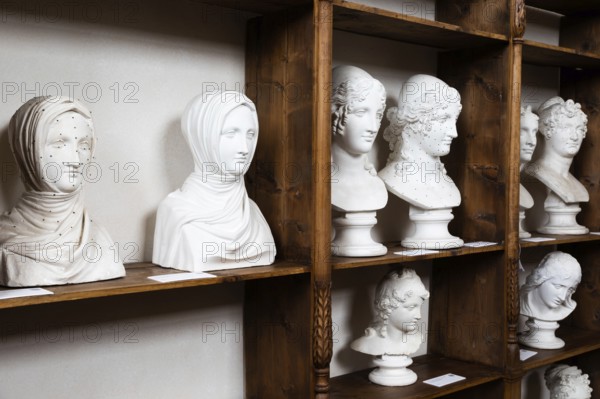 Possagno, Italy, August 2022: Antonio Canova collection. Classical sculptures in white marble