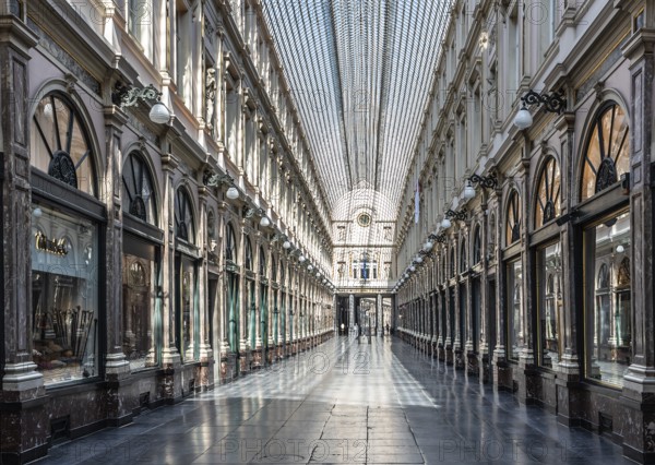 Brussels Old Town, Brussels Capital Region, Belgium, 04 09 2020 Lockdown in the Royal galleries of