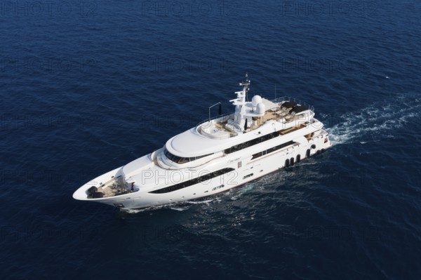 Aerial view 42, 6 metre long motor yacht EMOTION 2, delivered in 2007 by the Italian shipyard CRN,