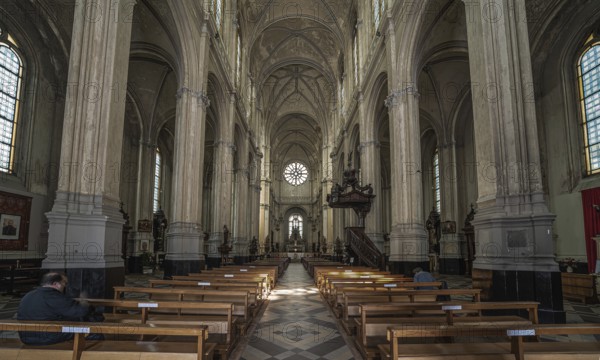 Brussels City Center, Brussels Capital Region, Belgium, 06 20 2020 Interior of the Saint Catherine