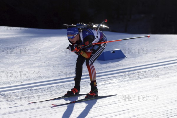 Franziska Preuß (SC Haag) on the downhill course at the IBU Biathlon World Championships