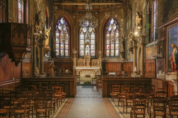 Chapel with painted wooden ceiling, monastery of the former Saint-Francois-et-Sainte-Claire
