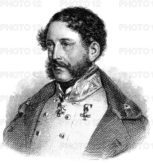 Portrait of Count Eduard Clam-Gallas, 1805 - 1891, an Austrian General, Portrait von Eduard Graf