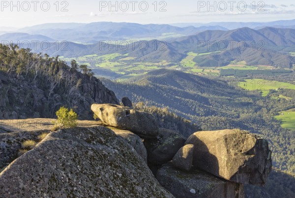 In nice weather there is a beautiful view of the Ovens Valley from the lookout on top of Mount