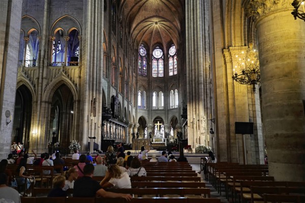 Cathedral Notre-Dame de Paris, Ille de la Cité, 4th arrondissement, Paris, France, Europe, Interior