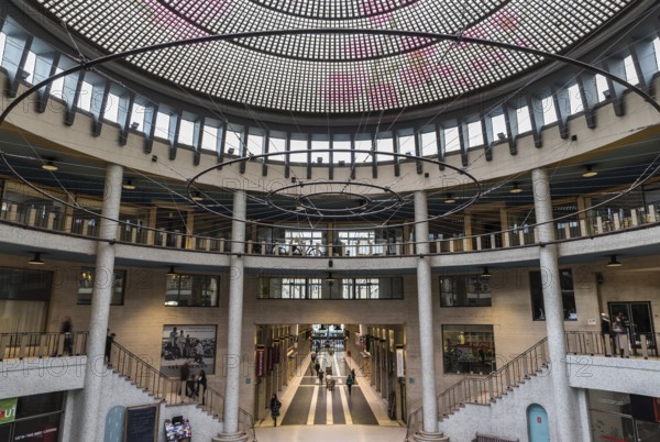 Brussels, Belgium, 01 28 2018: Ravenstein Gallery, an art- and shopping place designed by Horta in
