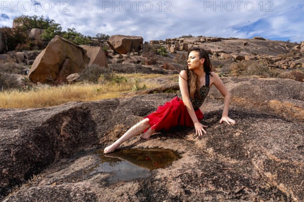 A gorgeous brunette model poses outdoors while enjoying the autumn weather, Fredericksburg, United