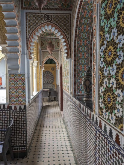 TANGIER, MOROCCO, APRIL 03, 2023, Oriental decoration in the derelict old famous Hotel Continental