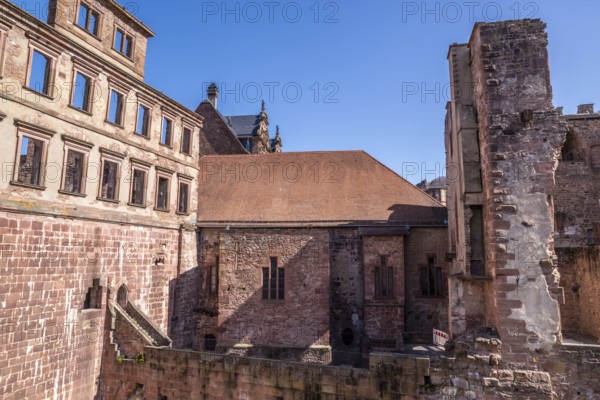 The famous Castle of Heidelberg in Springtime is a popular tourist destination and is an old