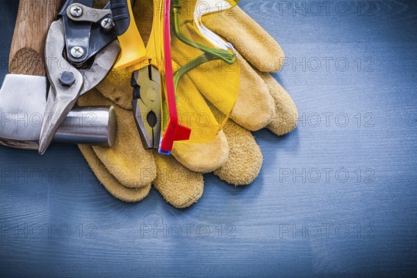 Variety of tools for repairing construction concept
