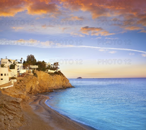 Esparrello beach playa in Villajoyosa of alicante in Spain also Asparrallo in Vila Joiosa at Costa