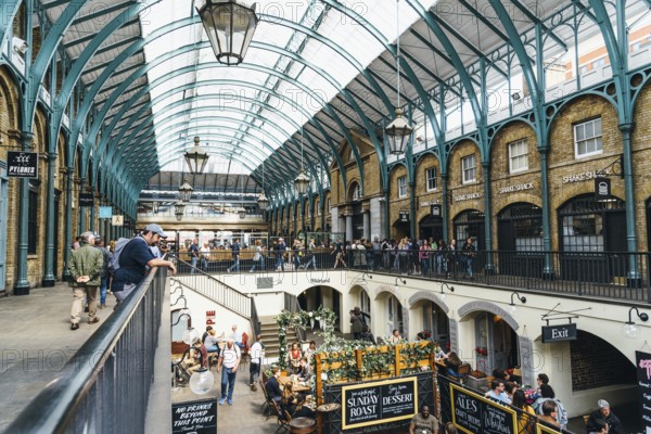 London, UK, May 15, 2019: Interior view of Covent Garden Market. Located in the West End of London,