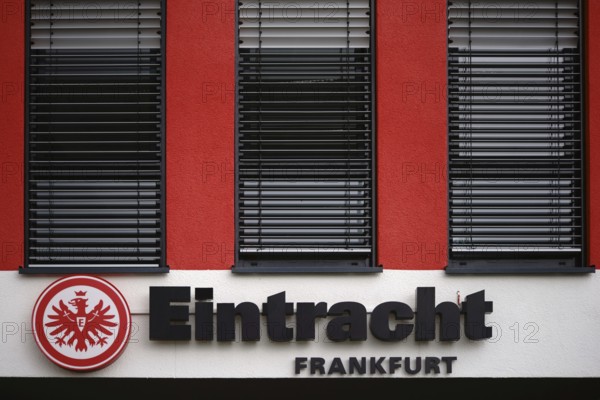 Frankfurt, Germany - August 05, 2017: The coat of arms of the Eintracht Frankfurt sports club on