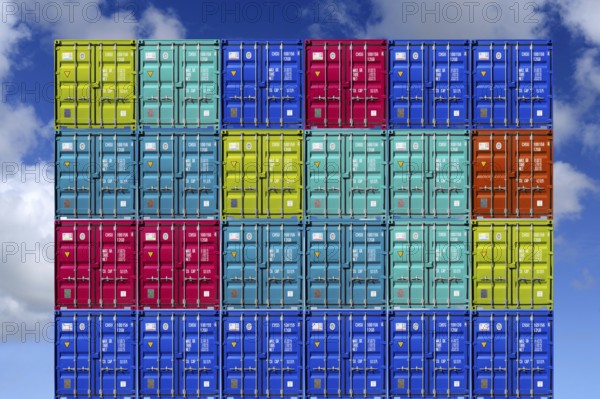 Container in the container terminal in the Jade-Weser-Port, container, stack, goods, transport,