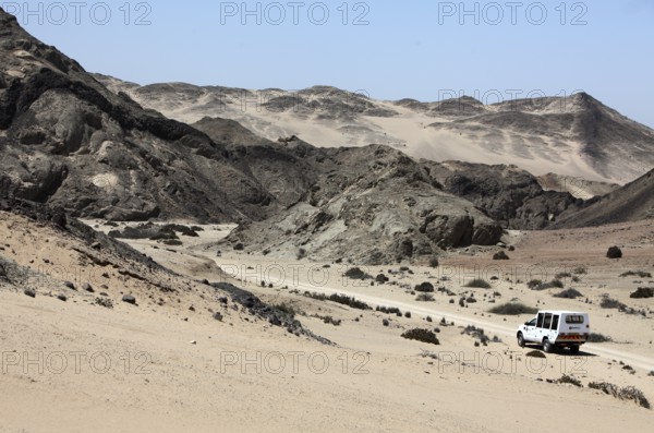 Tourist safari near Swakopmund, Namib Desert, Namibia, Africa Namib is the oldest desert on earth