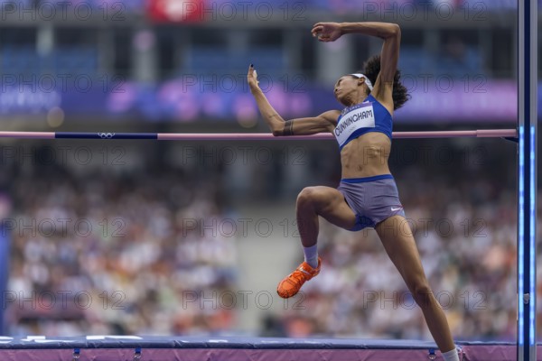 VASHTI CUNNINGHAM USA of the United States, competes in the Women's High Jump at the Stade de